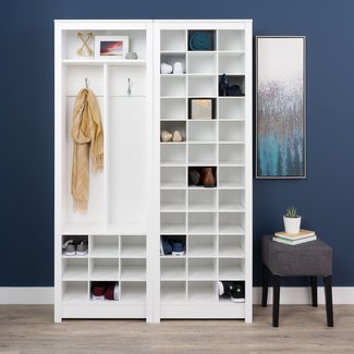Space-Saving Shoe Storage Cabinet, White | Prepac ...