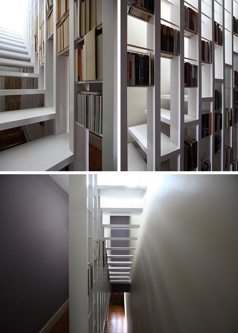 Staircases With Integrated Bookshelves - Stylish Space ...