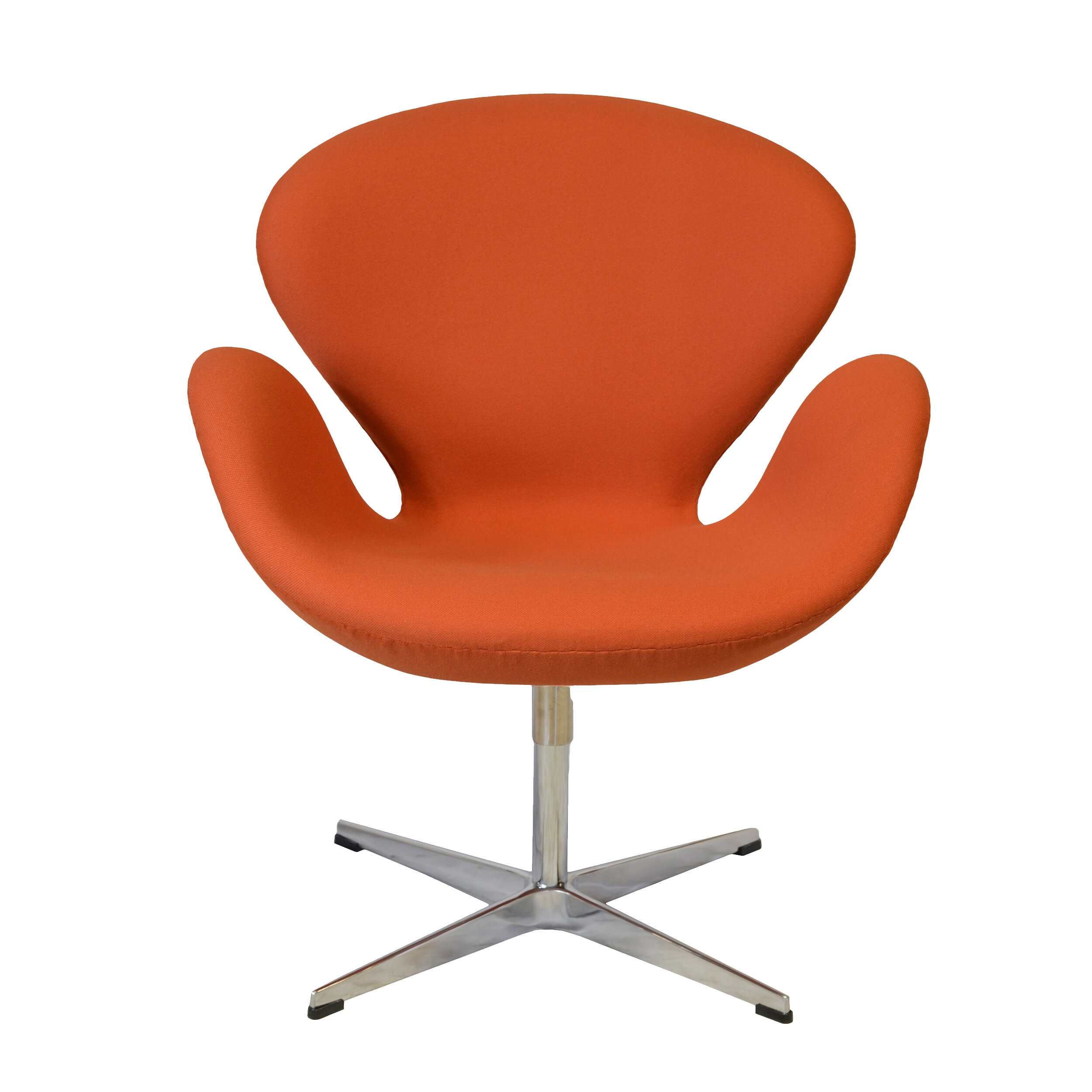 Eureka Mid Century Orange Faux Leather Armchair, Modern
