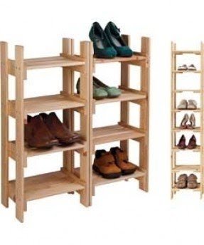 slim wooden shoe rack