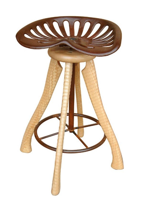 Tractor Seat Stool by Brad Smith (Wood Stool) | Artful