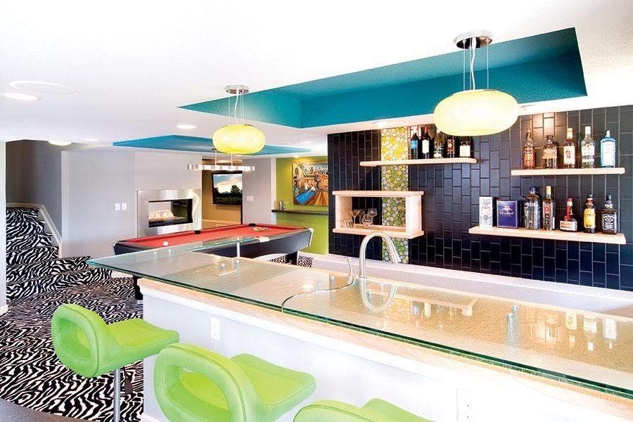 Ultramodern basement bar