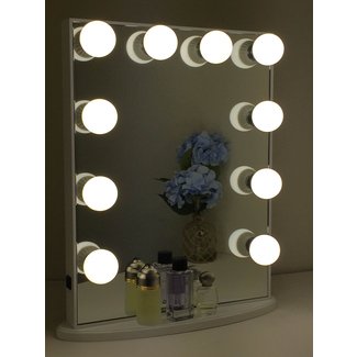 Vanity With Lights Around Mirror | Campernel Designs