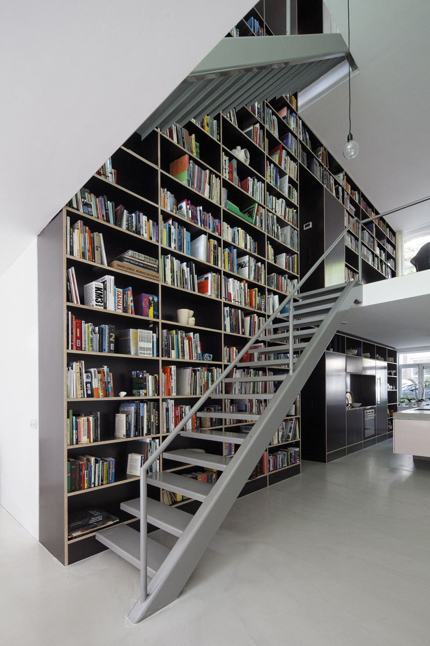 Vertical Bookshelves industrial kitchen faucets space ...