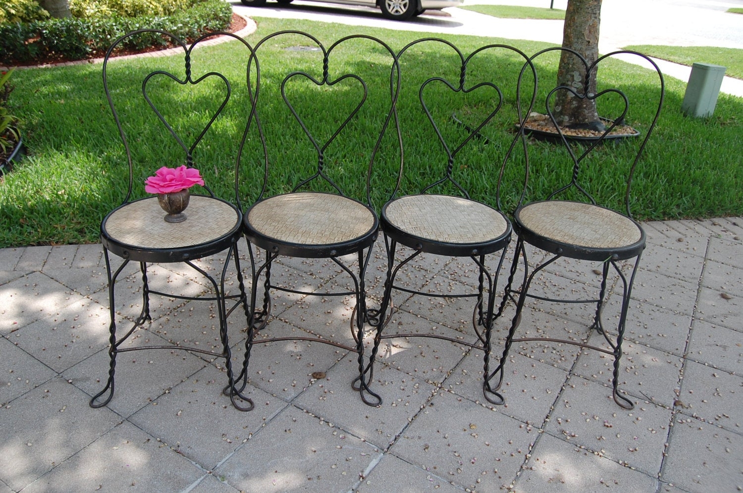 Vintage Ice Cream Parlor Chairs Set of 4 Wrought by