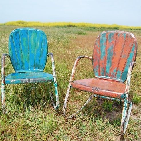 Vintage Metal Lawn Chairs You Ll Love, Old Steel Patio Chairs