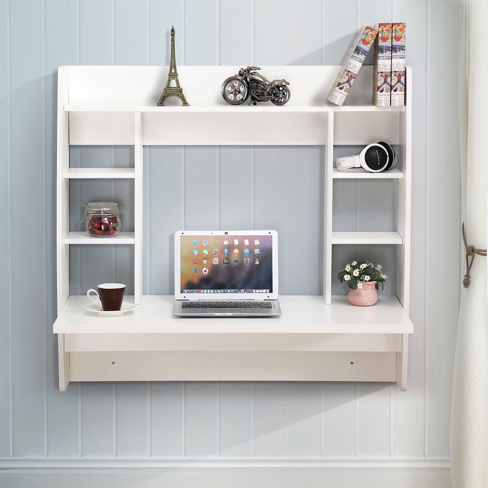 SYF Shelf Simple Modern White Wall-Mounted Computer Desk Home Desk Computer A+ Size : 6040cm 