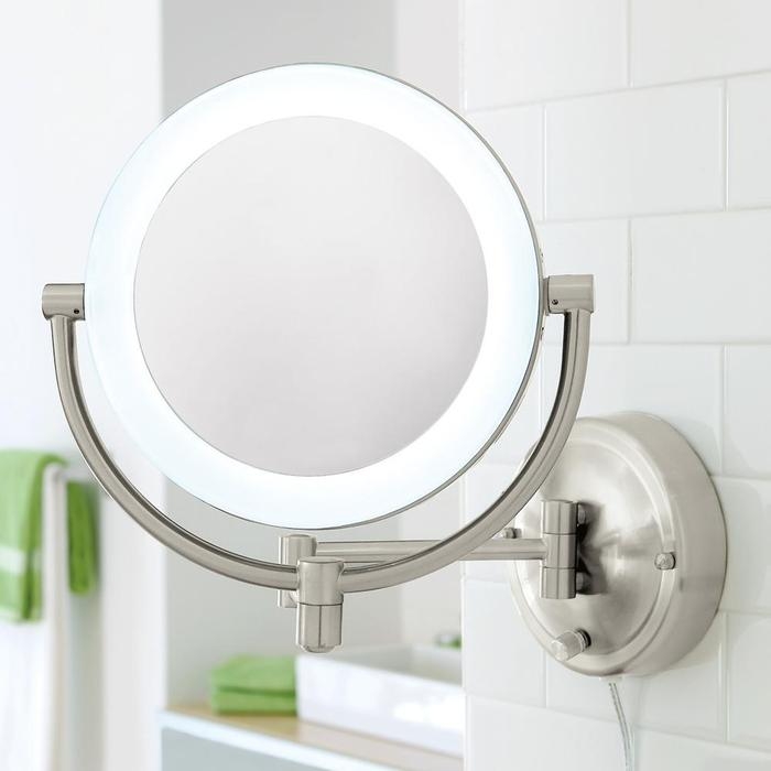 Wall-Mount Makeup Mirror at Brookstone—Buy Now!