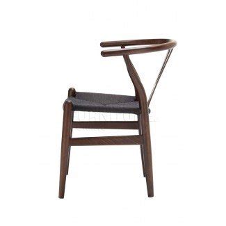 Wishbone Chair Dark Walnut with Black Colour Cord Seat ...