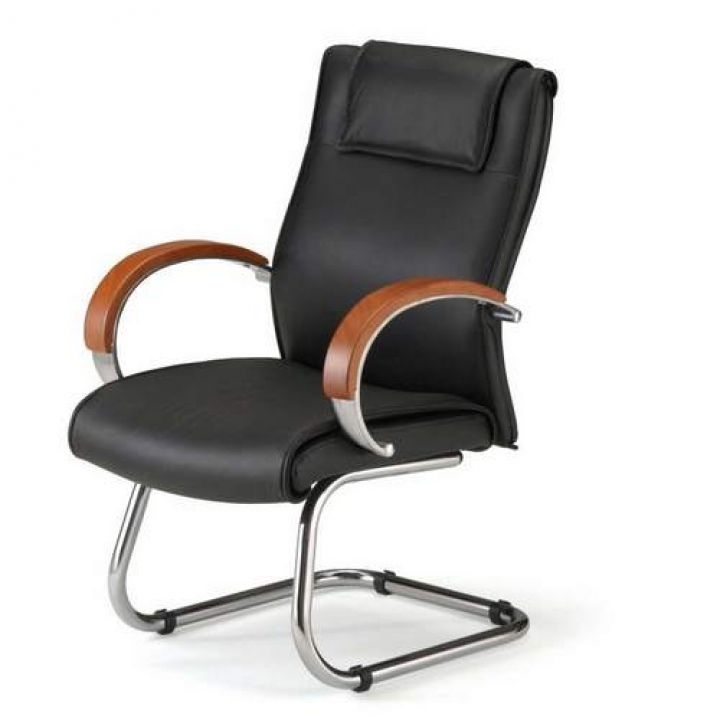 black leather office chair no wheels