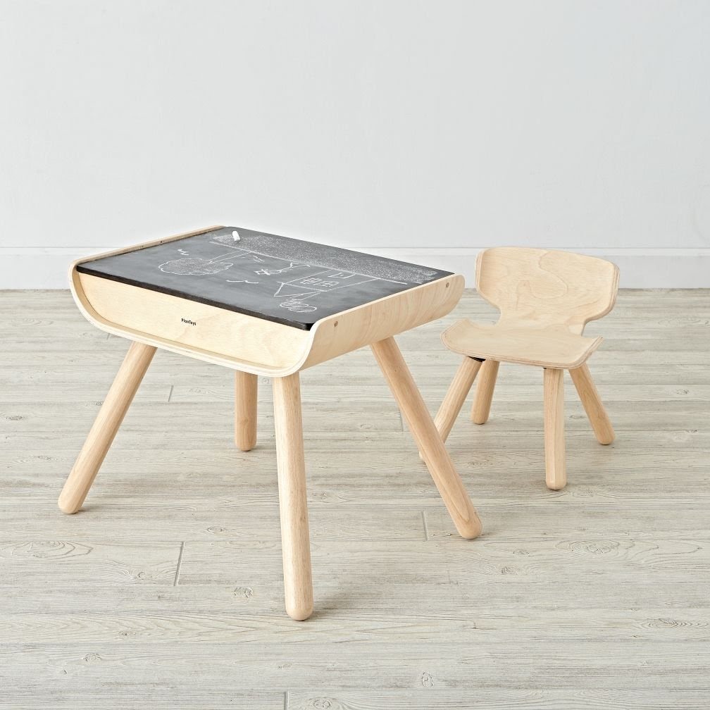 childs wooden desk and chair