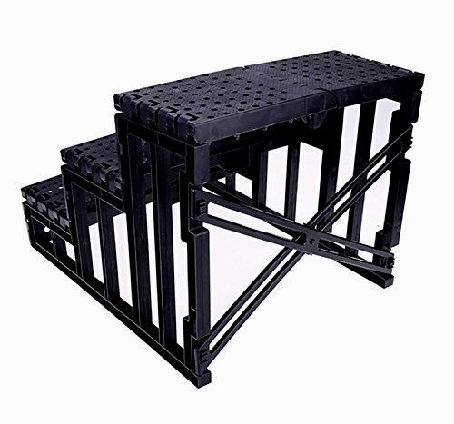 Black 2 Steps Pet Ladder for High Beds for Small Medium Large Dogs Cats OKBOP Foldable Foam Pet Stairs for High Beds Pet Steps Ramp with Removable Washable Breathable Mesh Cover 