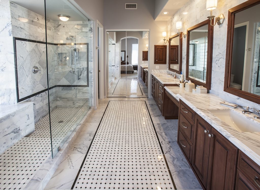 Marble bathroom tile 