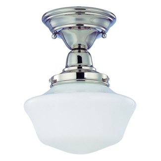10-Inch Schoolhouse Ceiling Light in Chrome Finish