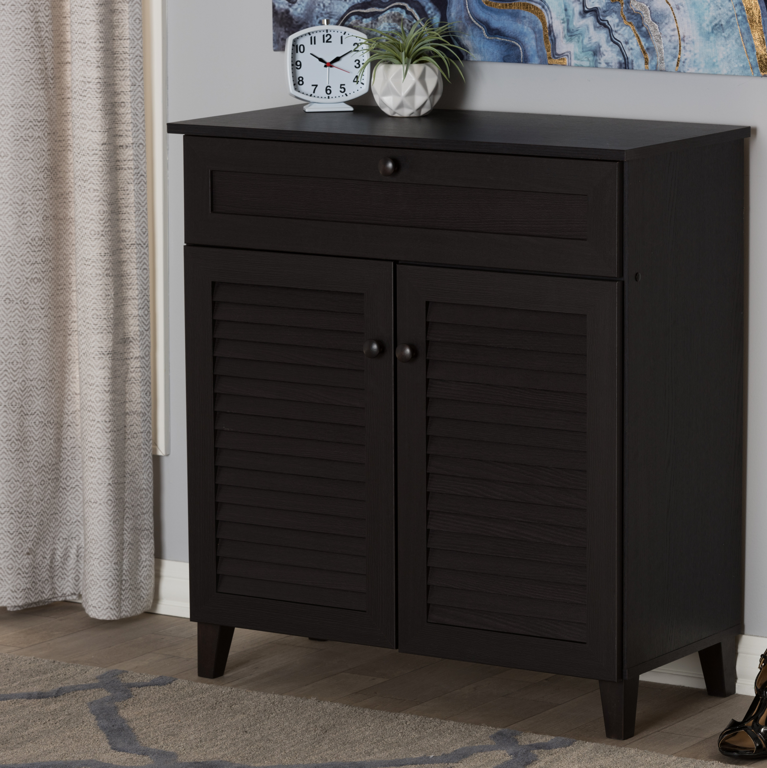 12-Pair Shoe Storage Cabinet