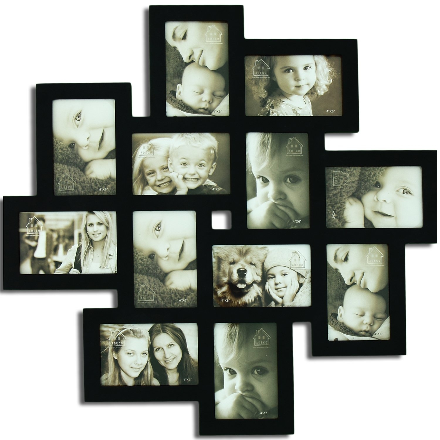 12 Slot Wood Collage Picture Frame