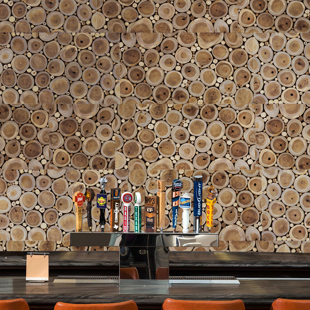 12" x 48" Reclaimed Engineered Wood Wall Paneling in Brown