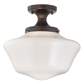 14-Inch Wide Schoolhouse Ceiling Light in Bronze Finish