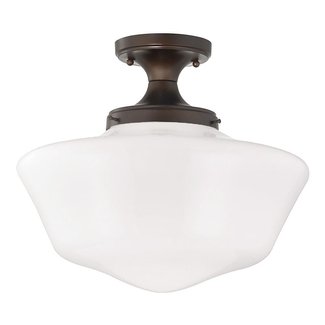 16-Inch Wide Schoolhouse Ceiling Light in Bronze Finish