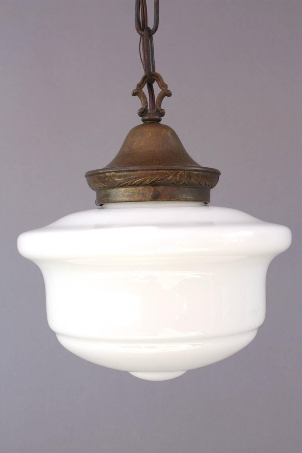 large milk glass pendant light