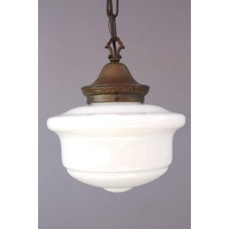 1920s Milk Glass Pendant Light Fixture For Sale at 1stdibs