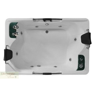 2 Person Freestanding Massage Hydrotherapy Bathtub Tub Hot Tub Spa, with Bluetooth, Inline Heater, and 17 Jets