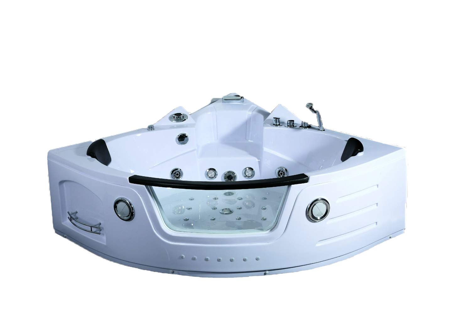 2 Person Indoor Whirlpool Jetted Bath Tub Spa Hydrotherapy Massage Bathtub 051A White w/ Bluetooth