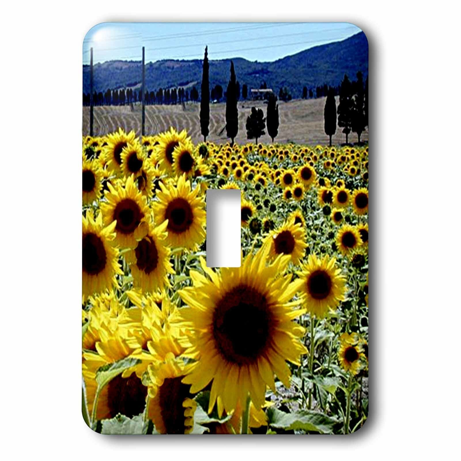 2 Plug Outlet Cover Sunflowers Light Switch