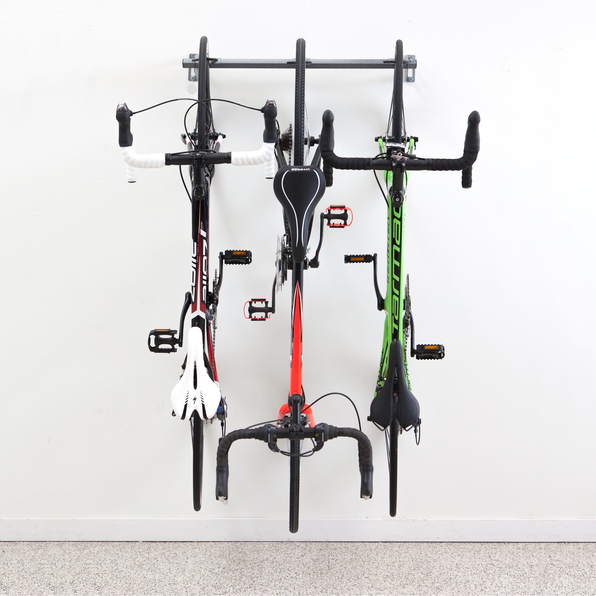 horizontal wall bike rack