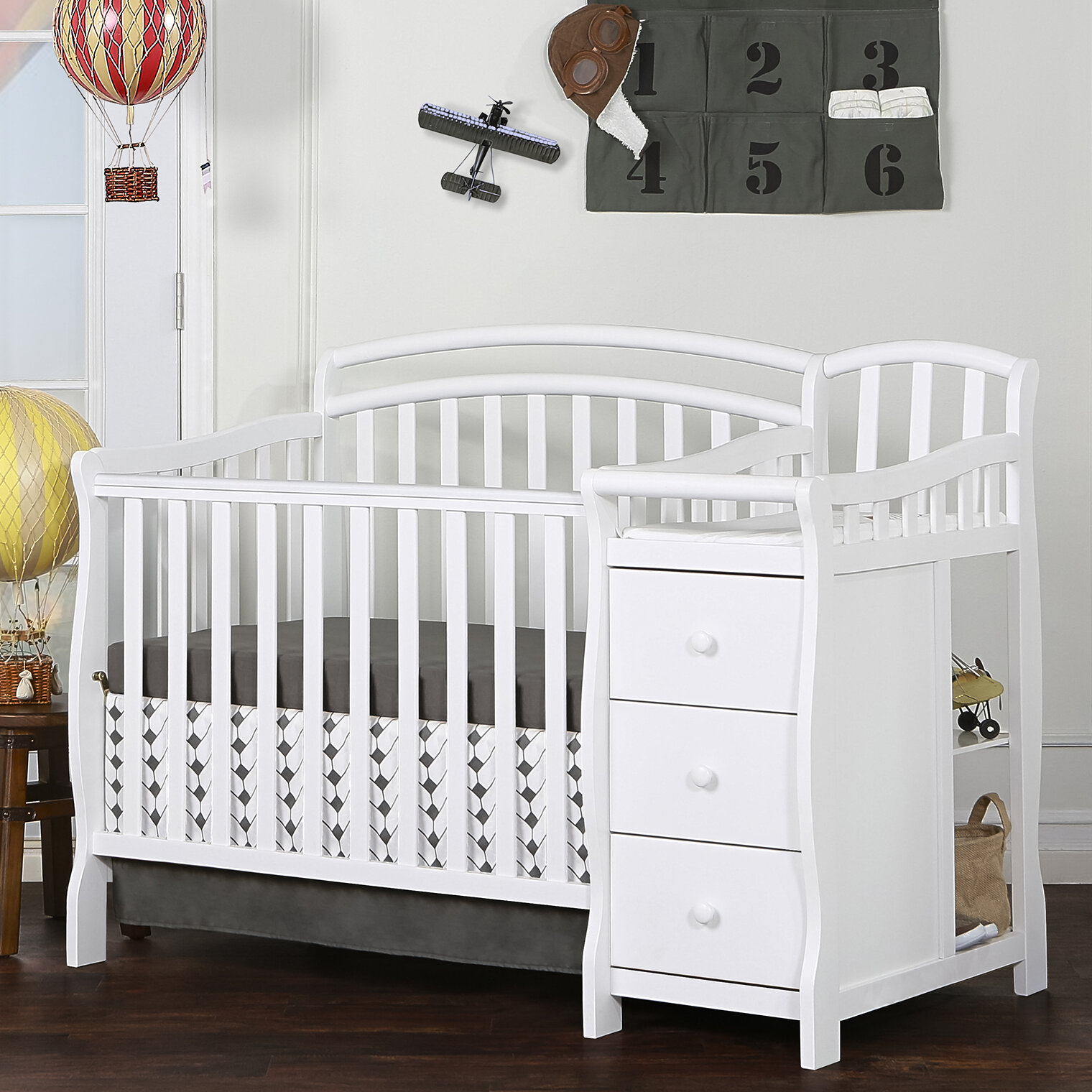 crib with drawers underneath and changing table