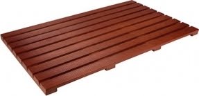 31.5" Solid Teak Wood Non Slip Spa Shower or Door Mat by Trademark Innovations