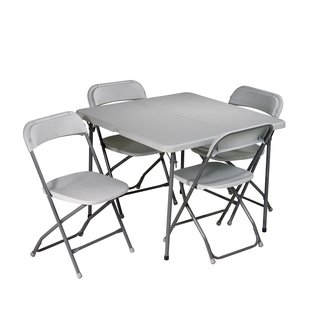 5 Piece 36" Square Folding Table Set