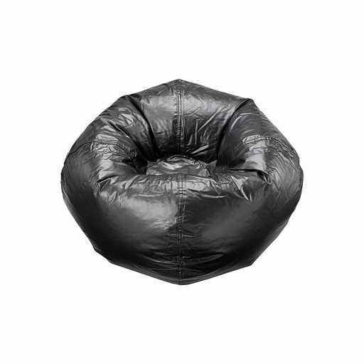 96" Round Vinyl Matte Bean Bag, Multiple Colors (Black)