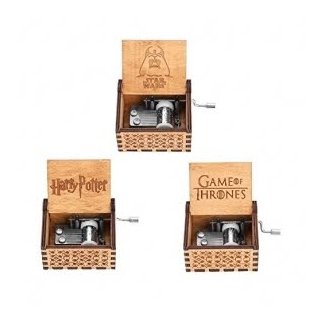 Akozon Music Box, 1pc Wooden Hand Crank Music Box Mechanical Classic Craft Birthday Gift