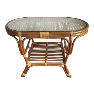 Alisa Rattan Coffee Table with Magazine Rack
