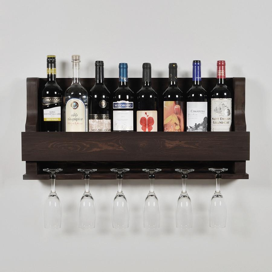 Anding Natural 8 Bottle Wall Mounted Wine Glass Rack