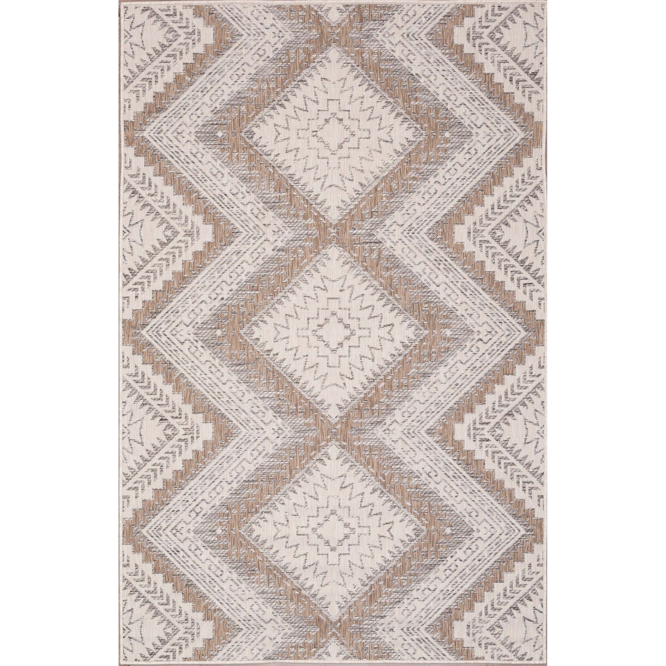 Annie Ivory/Sand Indoor/Outdoor Area Rug
