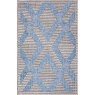 Annie Light Gray/Blue Indoor/Outdoor Area Rug