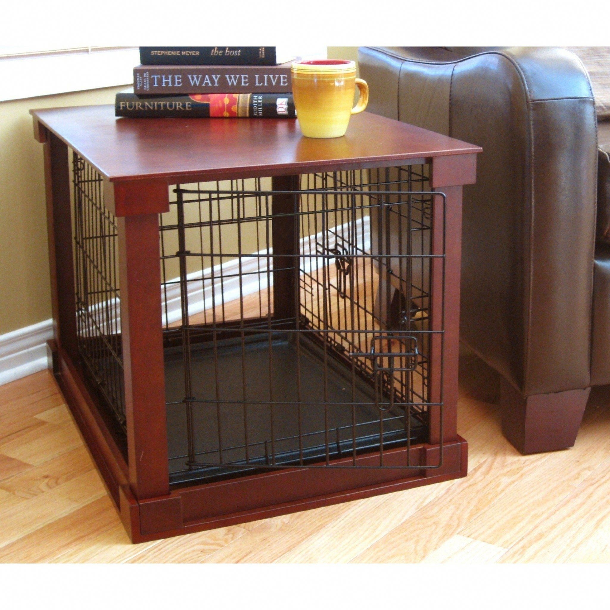 Dog Kennel Wood Bed Large Crate Oversized Pet Cage Wooden Furniture End Table 