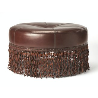 Apeton Leather Tufted Cocktail Ottoman