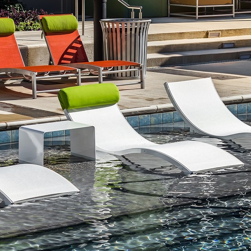 Pool chaise lounge online in water