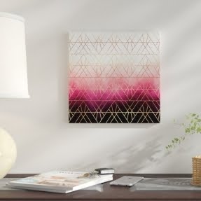 'Art Deco Triangle Ombre' Graphic Art Print on Canvas