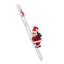 B Blesiya Santa Claus Climbing Ladder Christmas Tree Indoor Party Home Wall Decor