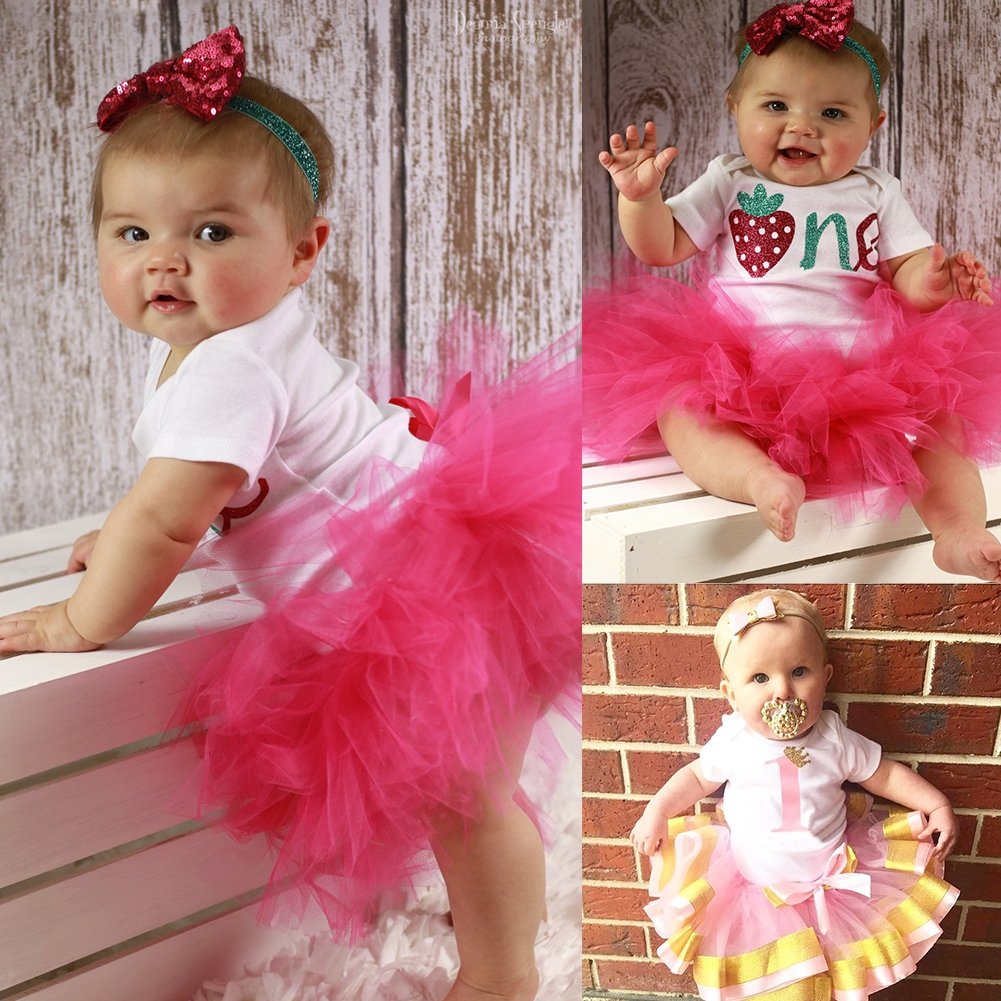 Baby Girls Birthday Party Dress Ruffled Lace Newborn Tutu Tulle Skirt Clothes 