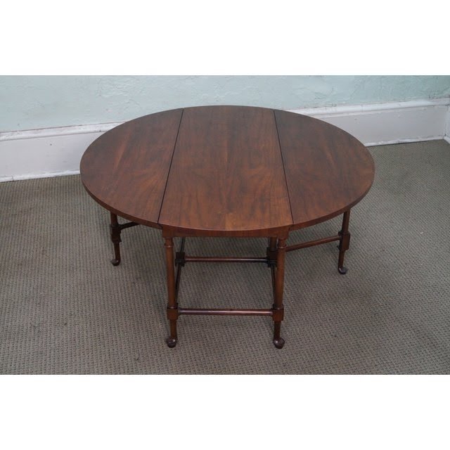 Baker Walnut Drop Leaf Coffee Table | Chairish