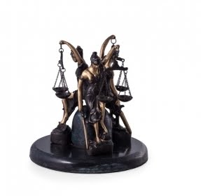 Ballentine Three Seated Lady Justice Ball Holder