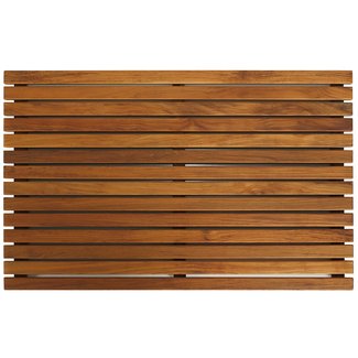 Bare Decor Zen Spa Shower or Door Mat in Solid Teak Wood and Oiled Finish, 31.5 by 19.5-Inch