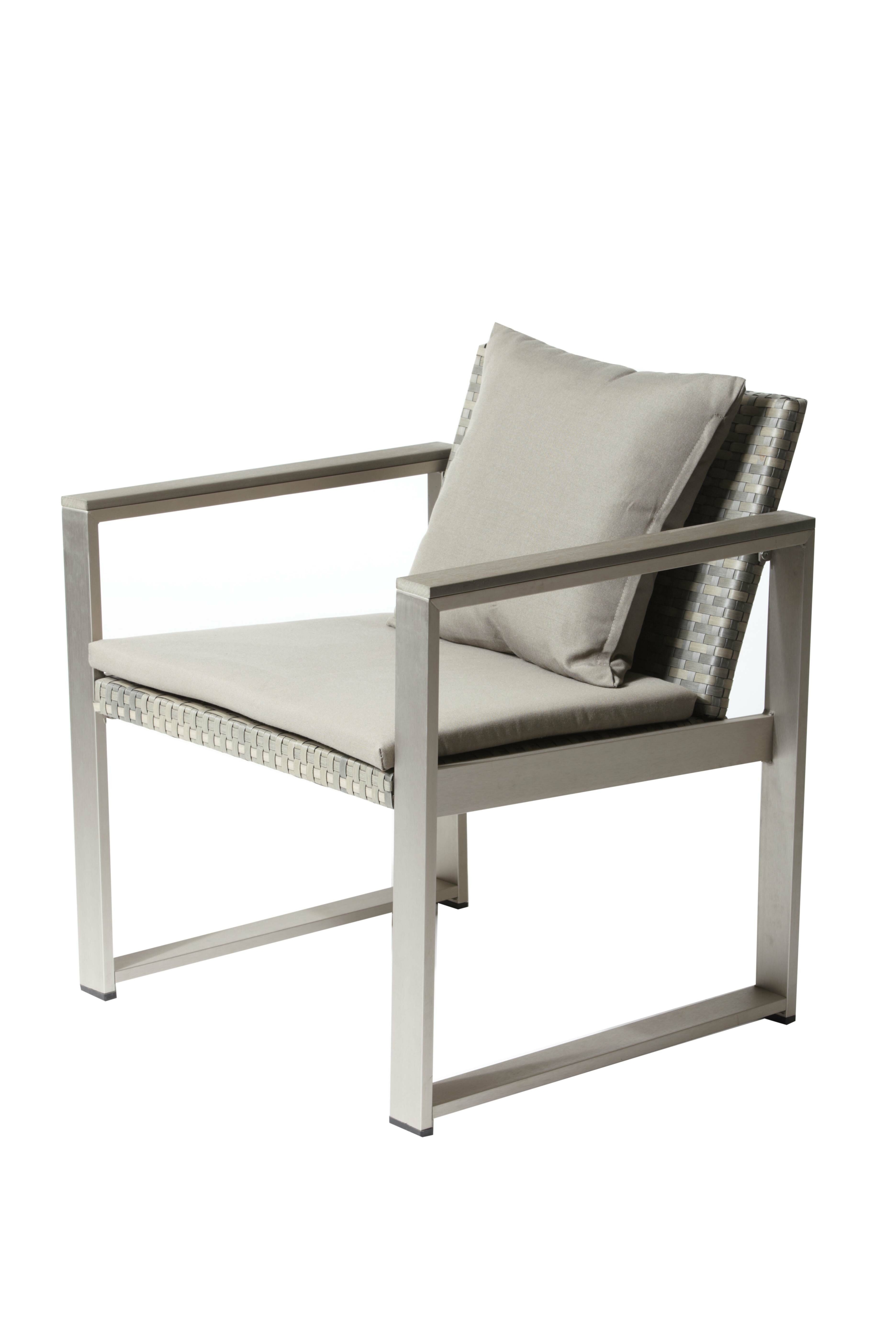 Barnes Impeccably Comfortable Upholstered Aluminum Patio Dining Chair with Cushion
