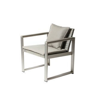 Barnes Impeccably Comfortable Upholstered Aluminum Patio Dining Chair with Cushion