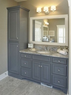 Featured image of post Double Sink Vanity With Side Towers : I did this until the sink sat flush on all sides.